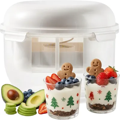 Produktbild von Griechischer Joghurt Sieb 2L, wiederverwendbarer Joghurt Filter mit extra feinem Netz, BPA-freier Abtropfer für proteinreiche Snacks, Kefir und Frischkäse Zuhause
