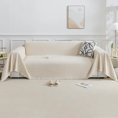 Produktbild von Sofa überzug,Chenille Tagesdecke,1 Stück Kuscheldecke Sofadecke,Hundedecke Sofabezug Blanket(180×260cm Creme)