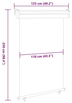 Imagen del producto de vidaXL: Toldos laterales para balcón, 125 x 250 cm, color gris