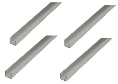 Zdjęcie produktu dla Alberts 4 x profil U, aluminium, 10 x 15 x 10 x 1 mm, długość 1 m, anodowane na srebrno