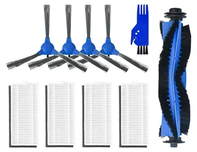 Ersatzteile für Eufy Robovac, 1 Hauptbürste, 4 Seitenbürsten, 4 Hepa-Filter
