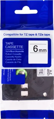 Zdjęcie produktu dla Taśma kompatybilna z Brother TZE-611, TZ-611, 6 mm, czarny nadruk/żółty podkład
