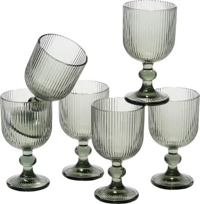 Zdjęcie produktu dla Kieliszki do wina Mica Decorations Merlot – zestaw 6 sztuk – 250 ml – szkło – szare