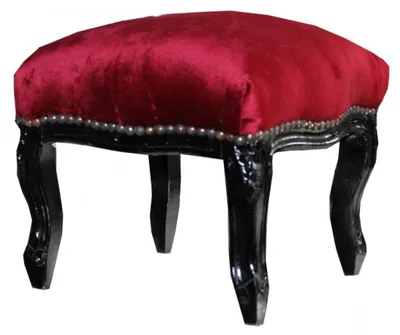 Immagine prodotto di Casa Padrino Sgabello barocco Bordeaux / Nero - Mobili in stile antico - Sgabello