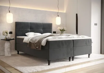 Obrázok produktu pre Boxspringová posteľ s úložným priestorom DORINA COMFORT - 180x200, popolavá