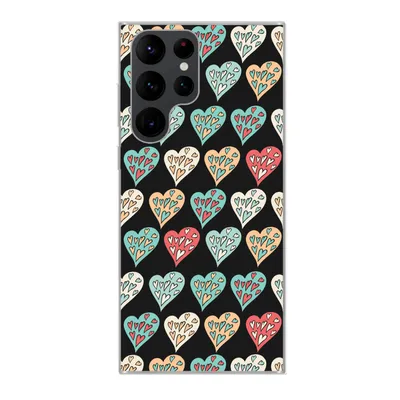 Produktbild von MuchoWow® Handyhülle Schutzhülle Hülle für Samsung Galaxy S22 Ultra Mädchen - Herz - Herzen - Muster - Mädchen - Kinder - Mädchen Silikon Softcase Handy Hülle - Abbildung