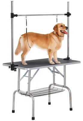 Produktbild von PawHut Trimmtisch Schertisch für Hunde höhenverstellbar mit Unterkorb Schwarz