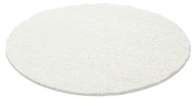 Produktbild von Teppich Wohnzimmer Hochflor Creme 200x200 Rund Unicolor - Einfarbig