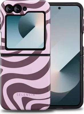 Productafbeelding van Selencia Vivid achterkant voor Samsung Galaxy Z Flip 6 / Flip 7 FE - Golfpatroon in roze tinten
