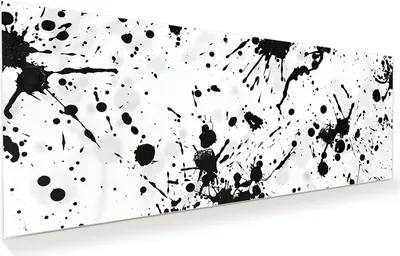 Produktbild von Glasbild 100x40cm in XXL für Wohnzimmer, Schlafzimmer Motiv Farbkleckse