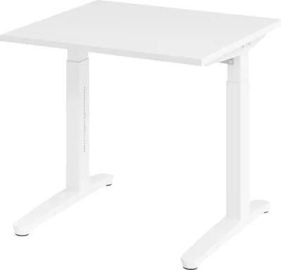 Produktbild von bümö Schreibtisch Serie-XB - Nachbildung: Weiß, Größe:  80 x 80 cm, Gestell: Weiß