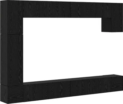 Immagine prodotto di vidaXL Set di mobili TV 9 pezzi in rovere nero, materiale a base di legno