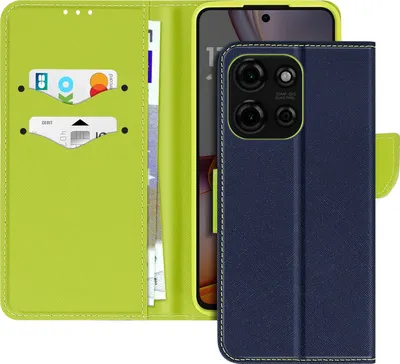 Zdjęcie produktu dla Avizar, etui typu portfel na telefon Motorola Moto G75 z przegródkami na karty, kolor granatowy