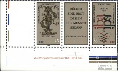 Produktbild von Briefmarken DDR 1982 Mi WZd529DV L mit Druckvermerk (kompl.Ausg.) gestempelt Buchkunstausst.