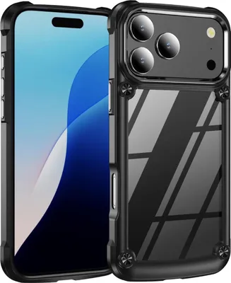 Image de Pour Apple iPhone 17 Pro TPU + PC hybride Housse antichoc avec protection de la lentille Noir