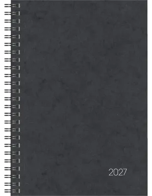 Produktbild von Buchkalender 796 A5 1 Woche/2 Seiten Karton-Einband schwarz 2027 Packung mit 3 Stück