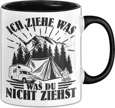 Produktbild von Camper Tasse Geschenk Camping Ich Ziehe Was Was Du Nicht Ziehst Geschenkidee Wohnmobil Gadged Kaffee-Becher (Schwarz)