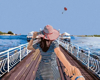 Produktbild von Zuty - Malen nach Zahlen - FRAU AUF EINER SEEBRÜCKE, 40x50 cm, ohne Keilrahmen
