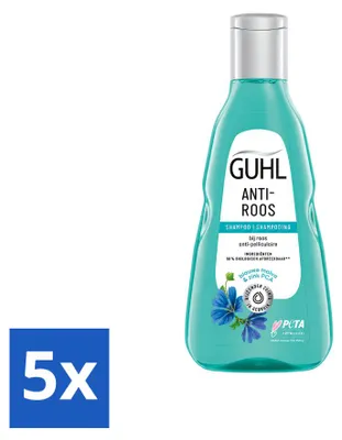 Immagine prodotto di 5 flaconi di shampoo anti-forfora Guhl alla malva blu - 250 ml - confezione  - 5 pezzi