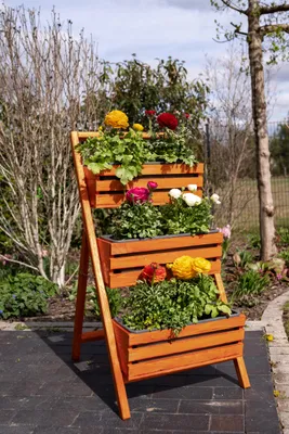 Produktbild von Blumentreppe, Blumenleiter, Pflanztreppe, Pflanzleiter , Bl3k CZ braun