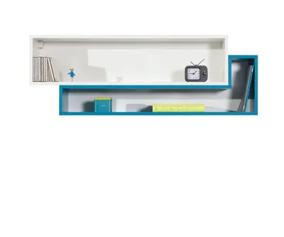 Obrázek produktu pro Nábytek24 Závěsná police Nástěnná police MOBI MO14 White/Turquoise