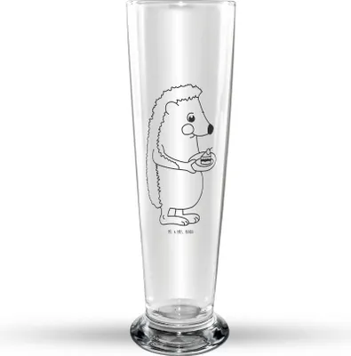 Produktbild von Mr. & Mrs. Panda Bierglas Igel Kuchenstück - Transparent - Geschenk, Torte, Kuchen, Bier Glas, Essen Spruch, Bierbecher, Geburtstagskuchen, Trinkglas, Lustige Sprüche