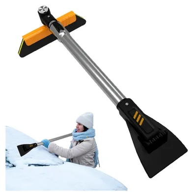 Produktbild von Schneebürste für Autos – Teleskop-Eiskratzer von 62 bis 100 cm, 360° drehbar | Multifunktionale Enteisungsbürste für Windschutzscheiben, Kfz-Winterreinigungswerkzeug