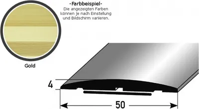 Produktbild von Übergangsprofil "Brecht" / Übergangsschiene / 50 mm, Typ: 145 (Aluminium eloxiert gebohrt / selbstklebend)-goldfarbig-2700-selbstklebend