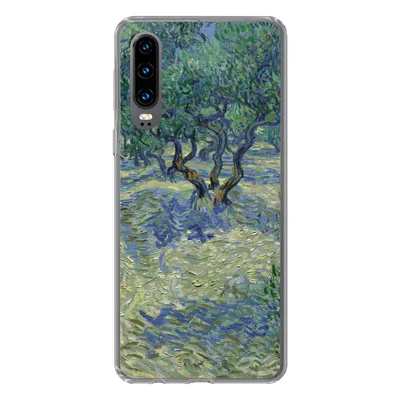 Produktbild von MuchoWow® Handyhülle Schutzhülle Hülle für Huawei P30 Der Olivenhain - Vincent van Gogh Silikon Softcase Handy Hülle - Kartenbesitzer