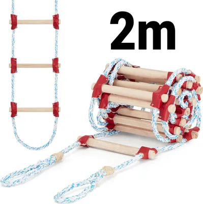 Zdjęcie produktu dla Drabina sznurowa linowa na dach ATESTOWANA 2m dekarska pleciona HIGHER