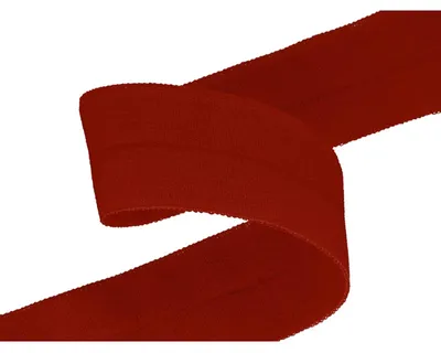 Falzgummi 20mm in Erdbeerrot hochelastisch – Faltgummi Schrägband Detailansicht.