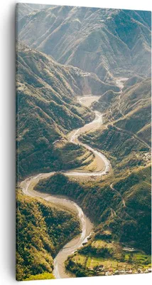 Produktbild von Bild auf Leinwand - Leinwandbild - Einteilig - Berge Weg Wald - 55x100cm - Wand Bild - Wanddeko - Wandbilder - Leinwanddruck - Bilder - Wanddekoration - Leinwand bilder - Wandbild - PA55x100-4700