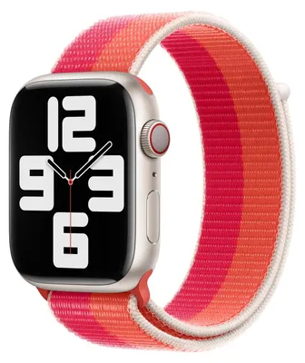 Produktbild von Apple MN5V3ZM/A Intelligentes tragbares Accessoire Band Orange, Rot, Weiß Nylon