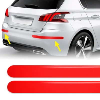 Produktbild von Universal-Auto-Stoßfänger, 4 x 47 cm, Reflektierend Rot, 2 Stück