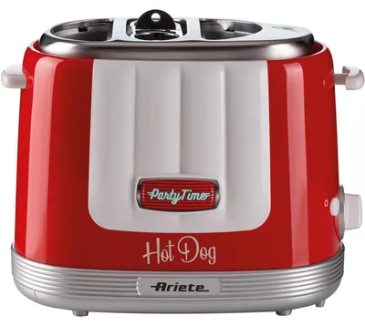 Produktbild von Ariete 206R Party Time Hot Dog Maker, rot, 650 Watt für 2 Hot Dogs gleichzeitig