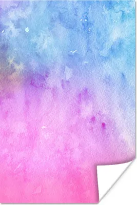 Produktbild von MuchoWow® Poster Aquarell - Rosa - Blau - Lila 80x120 cm - Papierdruck