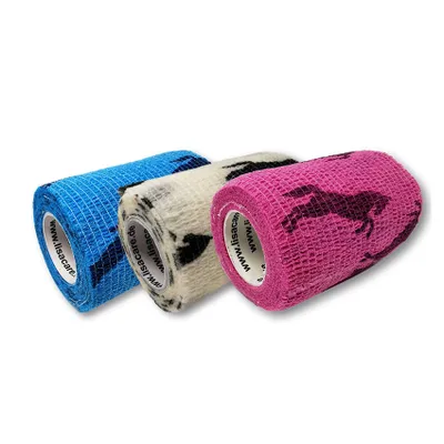 Produktbild von LisaCare Verbandsmaterial - 3er-Set Pferdemix - 7,5cm x 4,5m - Selbstklebendes Pflaster