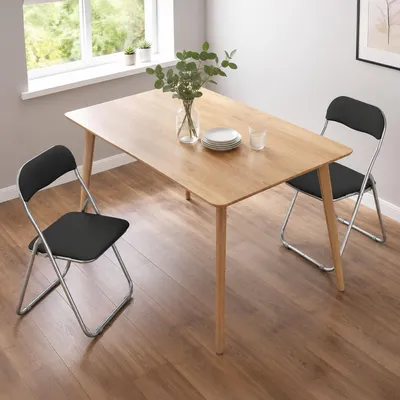 Produktbild von Klappstuhl Dgraf, Set mit 2 platzsparenden Stühlen, Gästestuhl, Besprechungssitz aus , 43x47h80 cm, Schwarz