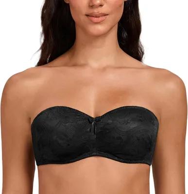 Productafbeelding van Bandeau-bh met beugel, transparante kant en losse bandjes, zonder vulling voor dames