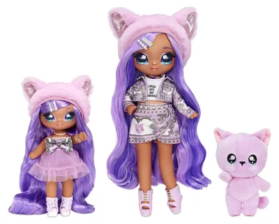 Produktbild von Na! Na! Na! Surprise Family - Lavender Kitty Family, Modepuppe, Weiblich, Junge/Mädchen, Mehrfarbig
