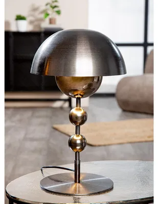 Zdjęcie produktu dla Gilde Tischleuchte, Ball, "Metallique", Eisen, silberfarben, VE 1, H. 43.5 cm, D. 26.5 cm 58201 4063387582015