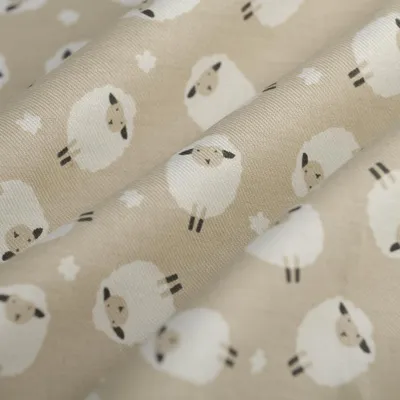 Imagen del producto de Tela de popelín de algodón, 148 cm de ancho, color beige "mouton"