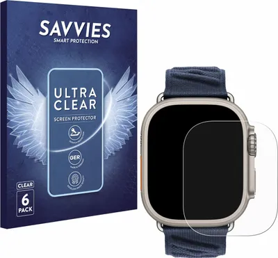 Produktbild von 6x Für Apple Watch Hermès Ultra 2 Schutzfolie Savvies Displayschutz Display Schutz Folie Klar Transparent