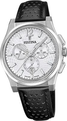 Produktbild von Festina Herrenuhr Swiss Made Armbanduhr Leder schwarz D2UF20060/1