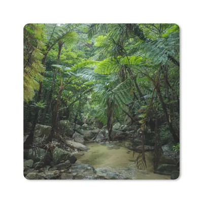 Produktbild von MuchoWow® Mauspad Mousepad Fluss im tropischen Dschungel 30x30 cm - Mousepads - Maus Mat - Pad - Mausunterlage - Gaming