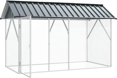 Produktbild von vidaXL Vogelkäfig Anthrazit 227 x 112 x 141 cm Verzinkter Stahl