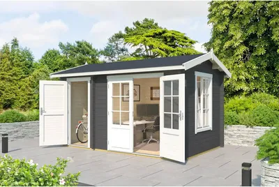 Produktbild von Gartenhaus Outdoor Life Wrexham 1 inkl. Fußboden 430 x 288,1 cm carbongrau