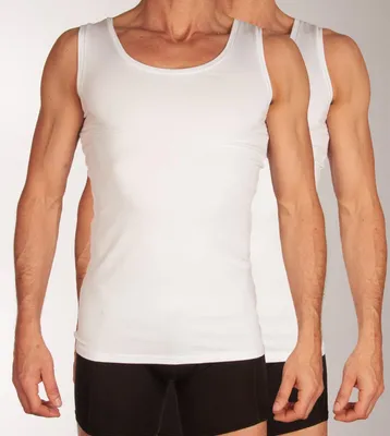 Image de Bamboo Basics débardeur lot de 2 knitted singlet white hommes