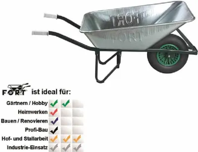 Produktbild von FORT 116B/130 Agrarkarre  130l verzinkt, Kipp/Stützbügel