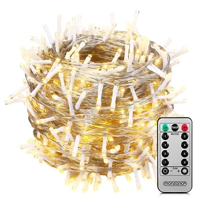 Obrázek produktu pro MONZANA® 400 LED víla světla 40m s dálkovým ovládáním časovačem vnitřní venkovní 8 režimů stmívatelné IP44 odolné proti povětrnostním vlivům zástrčka Vánoční vánoční osvětlení teplá bílá